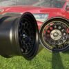 HVN Rotiform Style  R15X8J 4X100 ET10 73.1 Matt Black with Gold rivets