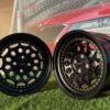 HVN Rotiform Style  R15X8J 4X100 ET10 73.1 Matt Black with Gold rivets