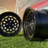 HVN Rotiform Style  R15X8J 4X100 ET10 73.1 Matt Black with Gold rivets