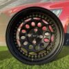 HVN Rotiform Style  R15X8J 4X100 ET10 73.1 Matt Black with Gold rivets