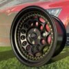 HVN Rotiform Style  R15X8J 4X100 ET10 73.1 Matt Black with Gold rivets