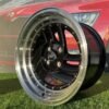 HIRO V1-R Style  R15X8.5J 4X100 ET10 73.1 Gloss Black with Diamond cut lip