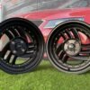 HIRO V1-R Style R15X8.5J 4X100 ET10 73.1 Matt Black with Gold rivets