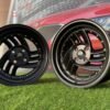 HIRO V1-R Style R15X8.5J 4X100 ET10 73.1 Matt Black with Gold rivets