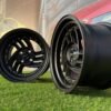 HIRO V1-R Style R15X8.5J 4X100 ET10 73.1 Matt Black with Gold rivets