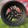 HIRO V1-R Style R15X8.5J 4X100 ET10 73.1 Matt Black with Gold rivets