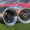 HIRO V1-R Style R15X8.5J 4X100 ET10 73.1 Grey with Diamond cut lip and silver rivets