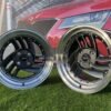 HIRO V1-R Style R15X8.5J 4X100 ET10 73.1 Grey with Diamond cut lip and silver rivets