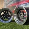HIRO V1-R Style R15X8.5J 4X100 ET10 73.1 Grey with Diamond cut lip and silver rivets