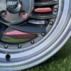 HIRO V1-R Style R15X8.5J 4X100 ET10 73.1 Grey with Diamond cut lip and silver rivets