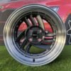 HIRO V1-R Style R15X8.5J 4X100 ET10 73.1 Grey with Diamond cut lip and silver rivets