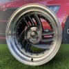 HIRO V1-R Style R15X8.5J 4X100 ET10 73.1 Grey with Diamond cut lip and silver rivets