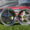Ferrari Azev Type A Style R17X10J 5X112/5X120 ET15 72.6 Grey with Diamond cut lip and gold rivets