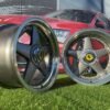 Ferrari Azev Type A Style R17X10J 5X112/5X120 ET15 72.6 Grey with Diamond cut lip and gold rivets