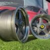 Ferrari Azev Type A Style R17X10J 5X112/5X120 ET15 72.6 Grey with Diamond cut lip and gold rivets
