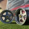 Ferrari Azev Type A Style R17X10J 5X112/5X120 ET15 72.6 Grey with Diamond cut lip and gold rivets