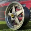 Ferrari Azev Type A Style R17X10J 5X112/5X120 ET15 72.6 Grey with Diamond cut lip and gold rivets