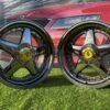 Ferrari Azev Type A Style R17X10J 5X112/5X120 ET15 72.6 Black chrome with gold rivets