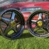 Ferrari Azev Type A Style R17X10J 5X112/5X120 ET15 72.6 Black chrome with gold rivets