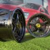Ferrari Azev Type A Style R17X10J 5X112/5X120 ET15 72.6 Black chrome with gold rivets