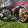 Ferrari Azev Type A Style R17X10J 5X112/5X120 ET15 72.6 Black chrome with gold rivets