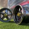 Ferrari Azev Type A Style R17X10J 5X112/5X120 ET15 72.6 Black chrome with gold rivets