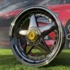 Ferrari Azev Type A Style R17X10J 5X112/5X120 ET15 72.6 Black chrome with gold rivets