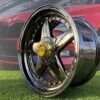 Ferrari Azev Type A Style R17X8.5J 4X100/5X100 ET25 73.1 Black Chrome with Gold Rivets
