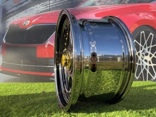 Ferrari Azev Type A Style R17X8.5J 4X100/5X100 ET25 73.1 Black Chrome with Gold Rivets