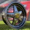 Ferrari Azev Type A Style R17X8.5J 4X100/5X100 ET25 73.1 Black Chrome with Gold Rivets