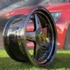 Ferrari Azev Type A Style R17X8.5J 4X100/5X100 ET25 73.1 Black Chrome with Gold Rivets