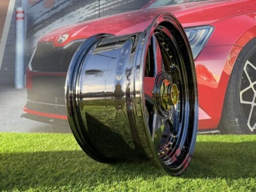 Ferrari Azev Type A Style R17X8.5J 4X100/5X100 ET25 73.1 Black Chrome with Gold Rivets