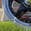 Ferrari Azev Type A Style R17X10J 5X112/5X120 ET15 72.6 Gloss Black with Diamond cut lip and gold Rivets