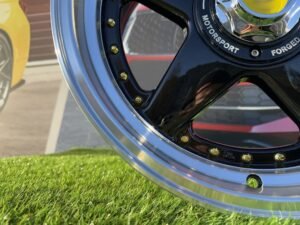 Ferrari Azev Type A Style R17X8.5J 8X100/108 ET25 73.1 Black with Gold Rivets