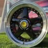 Ferrari Azev Type A Style R17X8.5J 8X100/108 ET25 73.1 Black with Gold Rivets