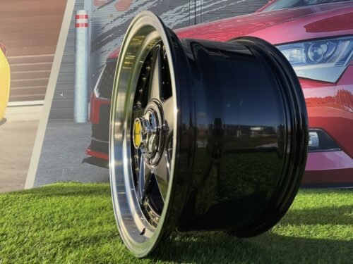 Ferrari Azev Type A Style R17X8.5J 8X100/108 ET25 73.1 Black with Gold Rivets