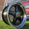 Ferrari Azev Type A Style R17X8.5J 8X100/108 ET25 73.1 Black with Gold Rivets