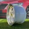 Ferrari 348 Style R15X8.25J 4X100 ET25 73.1 White with Diamond cut lip and gold rivets