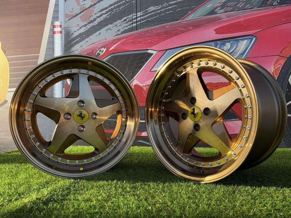 Ferrari 348 Style R17X8.5J 4X100 ET30 73.1 Bronze with silver rivets 4