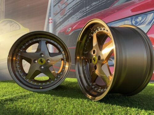 Ferrari 348 Style R17X8.5J 4X100 ET30 73.1 Bronze with silver rivets