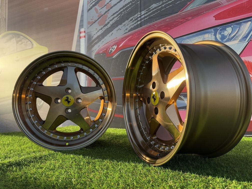 Ferrari 348 Style R17X8.5J 4X100 ET30 73.1 Bronze with silver rivets 5