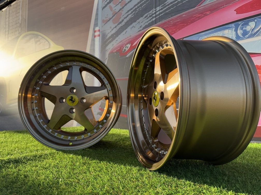 Ferrari 348 Style R17X8.5J 4X100 ET30 73.1 Bronze with silver rivets 6