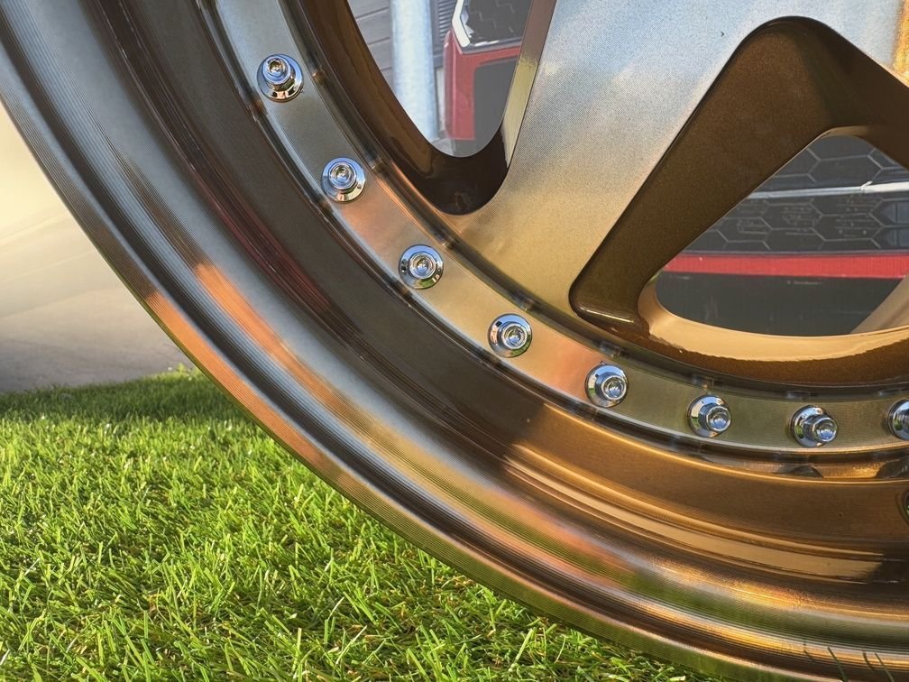 Ferrari 348 Style R17X8.5J 4X100 ET30 73.1 Bronze with silver rivets 7
