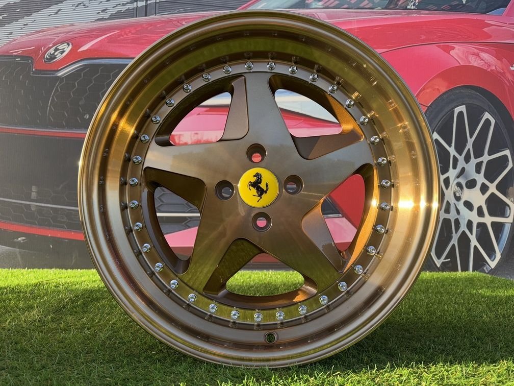 Ferrari 348 Style R17X8.5J 4X100 ET30 73.1 Bronze with silver rivets 8