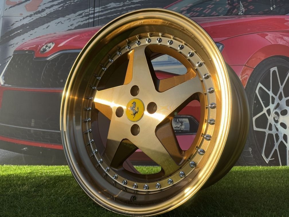 Ferrari 348 Style R17X8.5J 4X100 ET30 73.1 Bronze with silver rivets 10