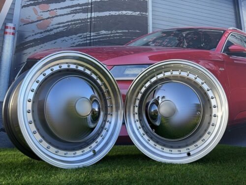 Smoothie Classic Style R17X7.5J 5X100/5X112 ET30 73.1 Grey with Diamond cut lip and silver rivets