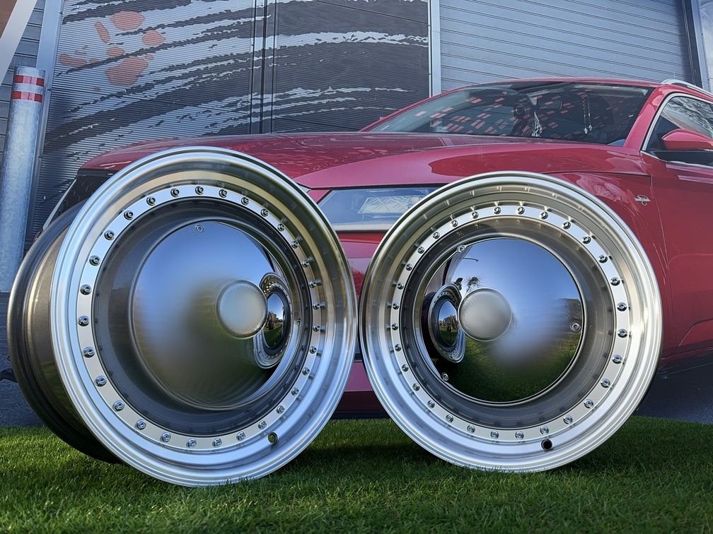 Smoothie Classic Style R17X7.5J 5X100/5X112 ET30 73.1 Grey with Diamond cut lip and silver rivets
