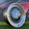 Smoothie Classic Style R17X7.5J 4X100/4X114.3 ET30 73.1 Grey with Diamond cut lip and silver rivets