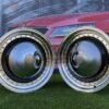 Smoothie Classic Style R17X7.5J 5X100/5X112 ET30 73.1 Gloss Black with Diamond cut lip and gold rivets
