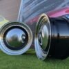 Smoothie Classic Style R17X7.5J 5X100/5X112 ET30 73.1 Gloss Black with Diamond cut lip and gold rivets